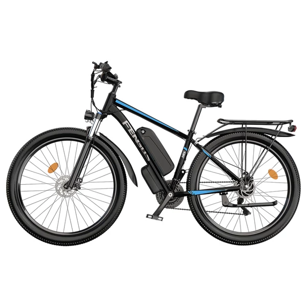 FENGQS Q8 elektromos kerékpár 750W motorral, 48V 17,5Ah akkumulátorral, 27,5" kerekekkel, 50 km/h, 85 km hatótáv, 21 sebesség - kék