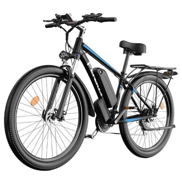 FENGQS Q8 elektromos kerékpár 750W motorral, 48V 17,5Ah akkumulátorral, 27,5" kerekekkel, 50 km/h, 85 km hatótáv, 21 sebesség - kék