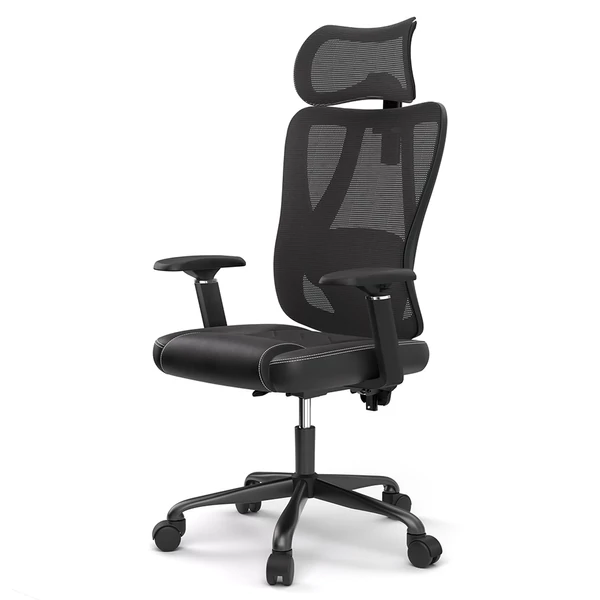 ACGAM CG-5455M ergonomikus gamer irodai szék, PVC ülőpárna, állítható karfa és fejtámla, 4D deréktámasz, szinkron dönthető háttámla