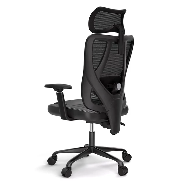 ACGAM CG-5455M ergonomikus gamer irodai szék, PVC ülőpárna, állítható karfa és fejtámla, 4D deréktámasz, szinkron dönthető háttámla