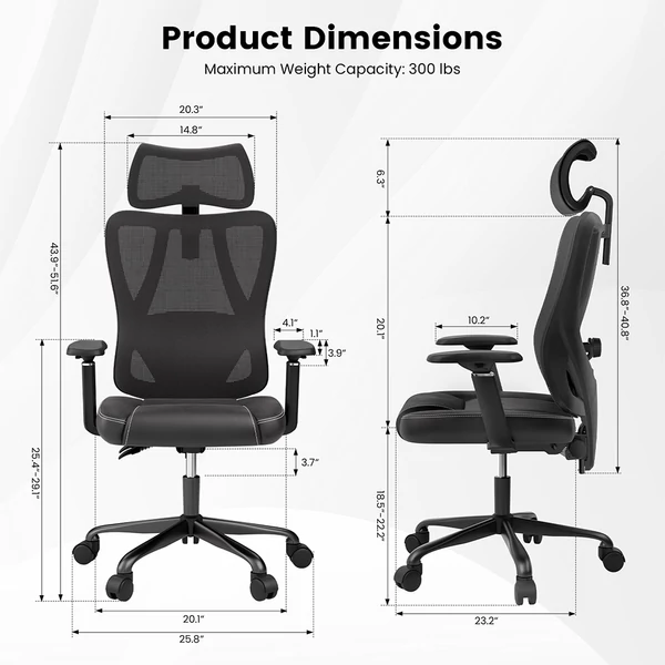 ACGAM CG-5455M ergonomikus gamer irodai szék, PVC ülőpárna, állítható karfa és fejtámla, 4D deréktámasz, szinkron dönthető háttámla