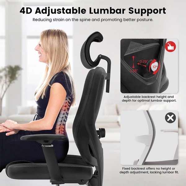 ACGAM CG-5455M ergonomikus gamer irodai szék, PVC ülőpárna, állítható karfa és fejtámla, 4D deréktámasz, szinkron dönthető háttámla