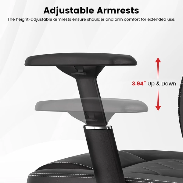 ACGAM CG-5455M ergonomikus gamer irodai szék, PVC ülőpárna, állítható karfa és fejtámla, 4D deréktámasz, szinkron dönthető háttámla