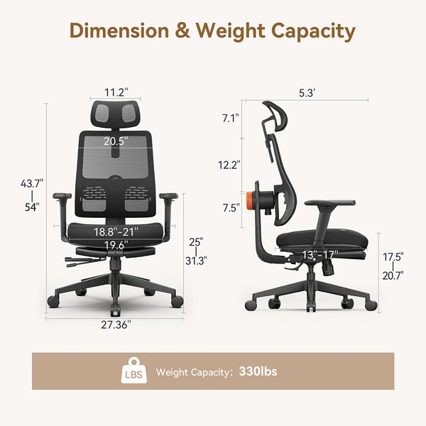 NEWTRAL MagicH-BP ergonomikus irodai szék lábtartóval és levehető asztallappal - fekete