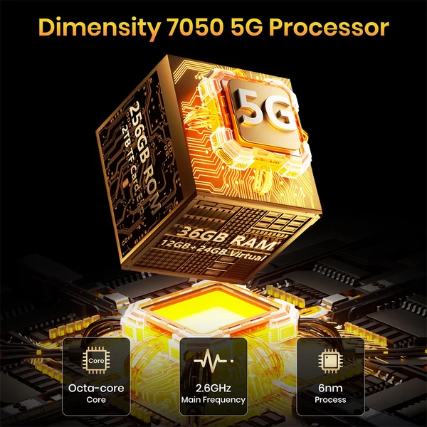FOSSiBOT F113 5G strapabíró okostelefon, 36GB RAM, 256GB tárhely, 6,78” 120Hz FHD+ kijelző, 20000mAh akku, 33W gyorstöltés, 64MP éjjellátó + 50MP kamera, 50m lámpa, Dual SIM