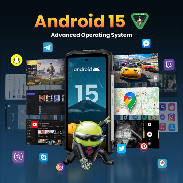 FOSSiBOT F113 5G strapabíró okostelefon, 36GB RAM, 256GB tárhely, 6,78” 120Hz FHD+ kijelző, 20000mAh akku, 33W gyorstöltés, 64MP éjjellátó + 50MP kamera, 50m lámpa, Dual SIM