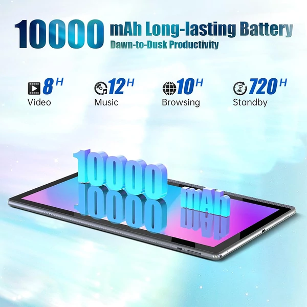MESWAO B1 tablet 14,1" Full HD IPS kijelzővel, 6GB RAM, 128GB tárhely, Android 13, WiFi 5, BT 5.2, 13+5MP, 10000mAh, 4 hangszóró - Szürke