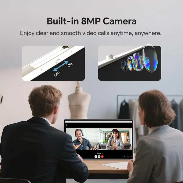 KTC A25Q5 hordozható érintőképernyős monitor, 24,5", Android 14, 8/128GB, Google EDLA, 1080P IPS, 8MP kamera, 8 óra akku, forgatható állvány