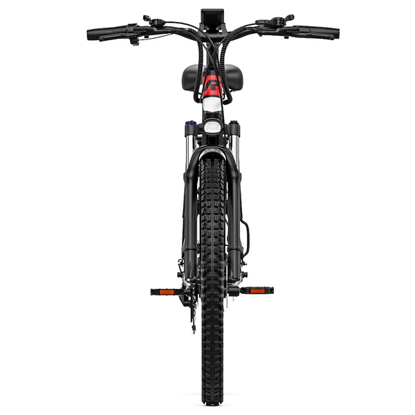 RANDRIDE YG90B elektromos kerékpár 1000W, 45 km/h, 48V 17Ah kivehető akkumulátor, 80–90 km hatótáv, Shimano 21, hidraulikus fék, fekete-piros