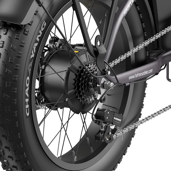 Fafrees FF20 Polar elektromos kerékpár 500W, 48V 26,8Ah dupla akku, 20x4,0” gumik, 45 km/h, 170 km, Shimano 7 - gunmetal fekete