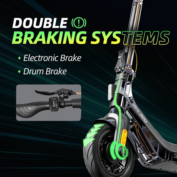 CUNFON RS300 elektromos roller 500 W motorral, 36 V 10,4 Ah akkumulátorral, 10" kerekekkel, 30 km/h max., 40 km hatótáv, dobfék + e-fék, appvezérlés