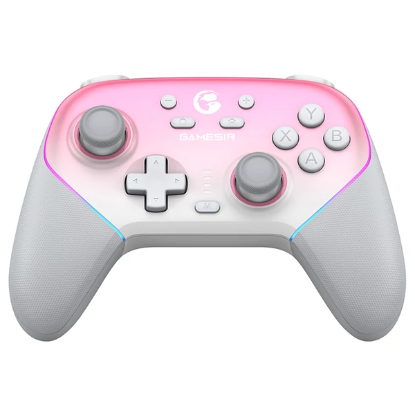 GameSir Super Nova gaming kontroller – Hall effect karok és ravaszok, levehető előlap, RGB világítás, PC/Android/iOS/Switch kompatibilis, rózsaszín
