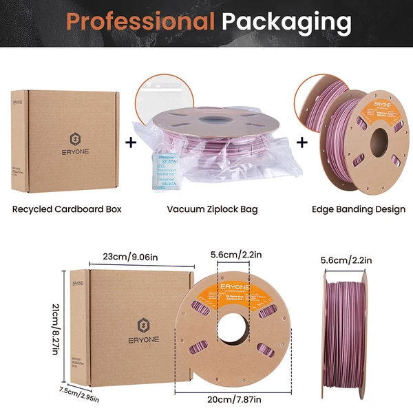 5 kg ERYONE nagy sebességű matt PLA csavart 3D nyomtató filament – Grand Canyon piros/piros/vízesés szivárvány/kék/lila-kék, arany és zöld