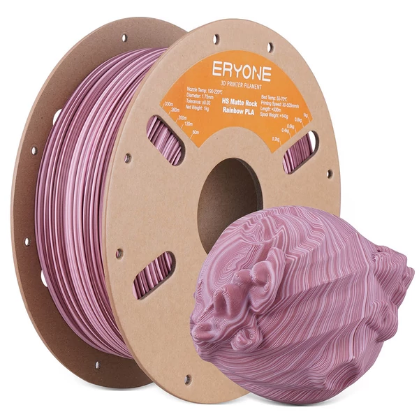 5 kg ERYONE nagy sebességű matt PLA csavart 3D nyomtató filament – Grand Canyon piros/piros/vízesés szivárvány/kék/lila-kék, arany és zöld