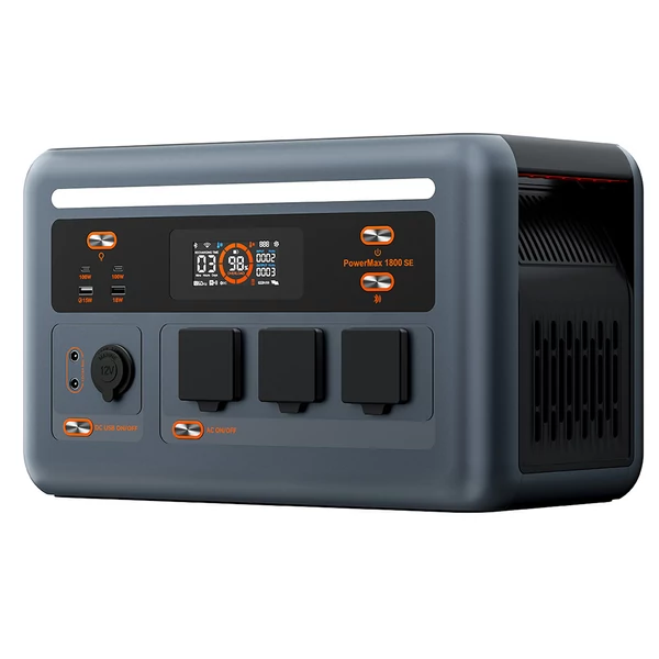 Blackview Oscal PowerMax 1800 SE power station, 1024Wh LiFePO₄ akku, 1800W/3600W, 10 kimenet, 800W napelem töltés, UPS, szinuszhullám – táborhoz, otthoni backup