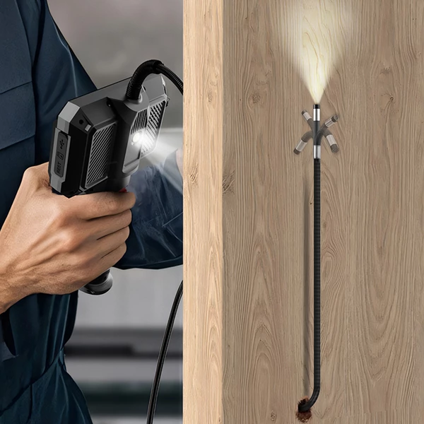 KAIWEETS KBA02 Artikulációs Endoszkóp Kamera: 6.5mm szonda, 210° forgatható fej, 1080P IPS kijelző, IP67 vízálló, 1.6m kábel