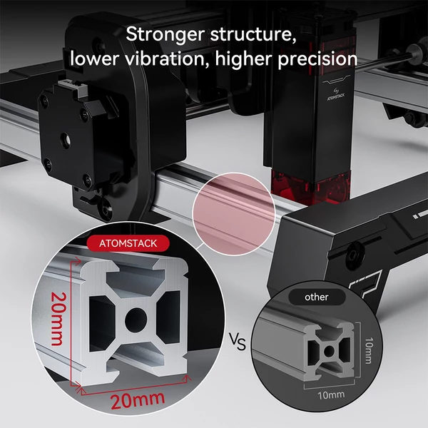 ATOMSTACK Swift Mini 3W lézergravírozó: 135x145mm, 10000mm/perc, 0,04mm pontosság, AI képalkotás, kompakt asztali fém és fa gravírozó
