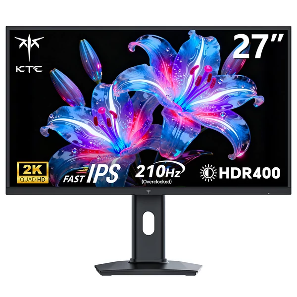 KTC H27T7P-2 Gamer Monitor: 27" QHD 2560x1440, 210Hz, Fast IPS, 1ms, HDR400, G-Sync & FreeSync, 2xDP, 2xHDMI, VESA