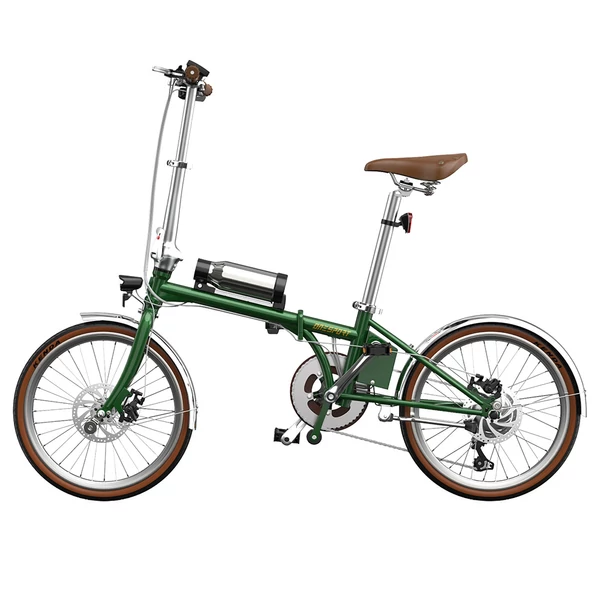 ONESPORT OT02 Pro összecsukható elektromos kerékpár, 250W, 36V 5.2Ah, 20", 25km/h, 25km hatótáv, Shimano 7 sebesség, tárcsafék - Zöld