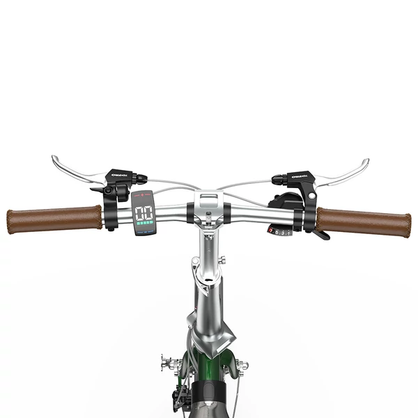 ONESPORT OT02 Pro összecsukható elektromos kerékpár, 250W, 36V 5.2Ah, 20", 25km/h, 25km hatótáv, Shimano 7 sebesség, tárcsafék - Zöld