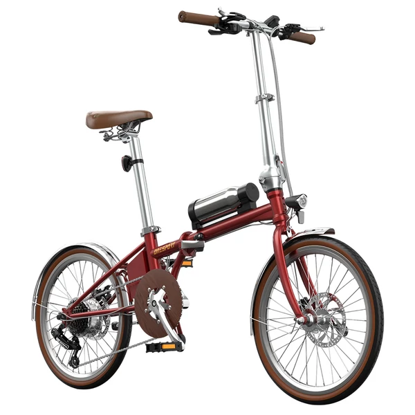 ONESPORT OT02 Pro összecsukható elektromos kerékpár, 250W, 36V 5.2Ah, 20", 25km/h, 25km hatótáv, Shimano 7 sebesség, tárcsafék - Piros