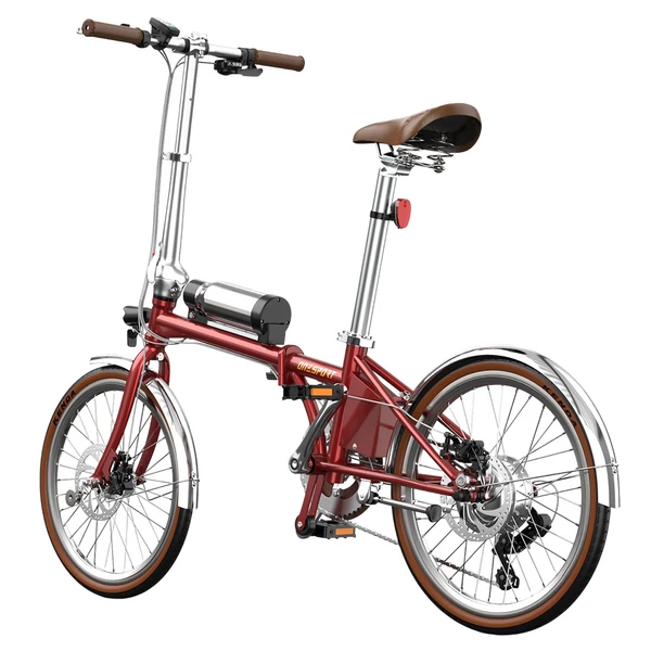 ONESPORT OT02 Pro összecsukható elektromos kerékpár, 250W, 36V 5.2Ah, 20", 25km/h, 25km hatótáv, Shimano 7 sebesség, tárcsafék - Piros