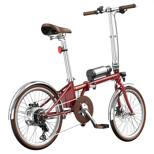ONESPORT OT02 Pro összecsukható elektromos kerékpár, 250W, 36V 5.2Ah, 20", 25km/h, 25km hatótáv, Shimano 7 sebesség, tárcsafék - Piros