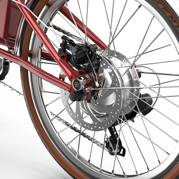 ONESPORT OT02 Pro összecsukható elektromos kerékpár, 250W, 36V 5.2Ah, 20", 25km/h, 25km hatótáv, Shimano 7 sebesség, tárcsafék - Piros