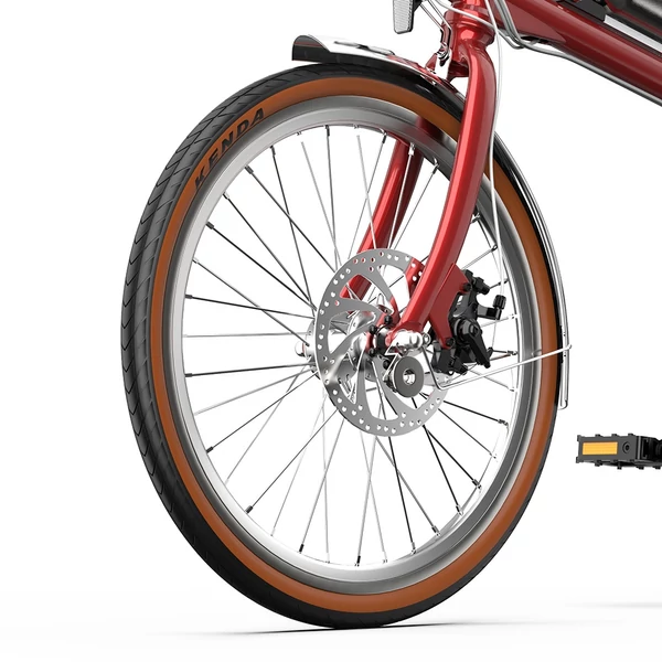 ONESPORT OT02 Pro összecsukható elektromos kerékpár, 250W, 36V 5.2Ah, 20", 25km/h, 25km hatótáv, Shimano 7 sebesség, tárcsafék - Piros