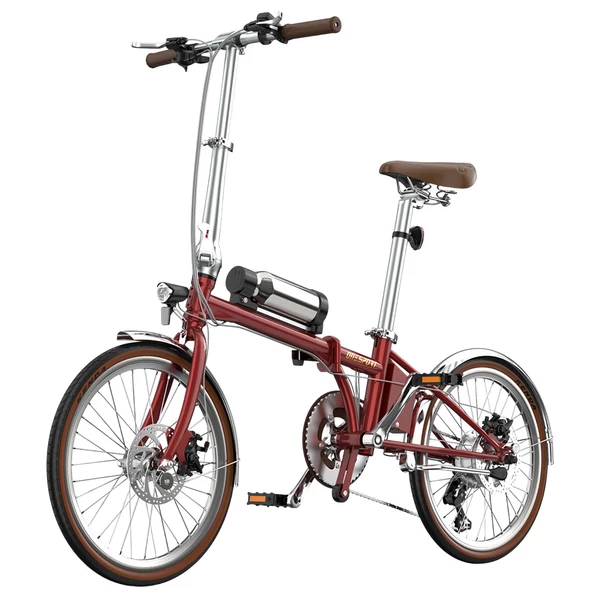 ONESPORT OT02 Pro összecsukható elektromos kerékpár, 250W, 36V 5.2Ah, 20", 25km/h, 25km hatótáv, Shimano 7 sebesség, tárcsafék - Piros