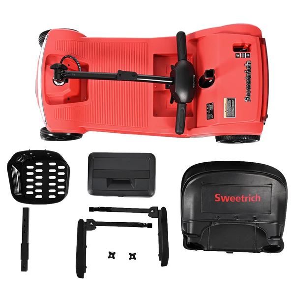 Sweetrich S2 elektromos moped: 250W motor, 15km hatótáv, 6km/h sebesség - Piros
