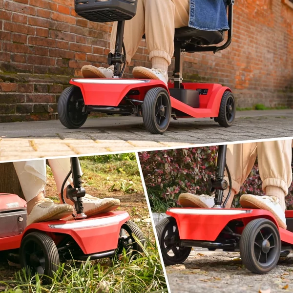 Sweetrich S2 elektromos moped: 250W motor, 15km hatótáv, 6km/h sebesség - Piros