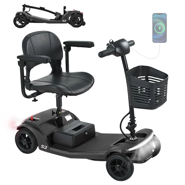 Sweetrich S2 elektromos moped: 250W motor, 15km hatótáv, 6km/h sebesség - Fekete