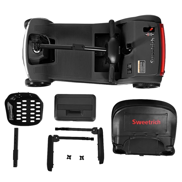 Sweetrich S2 elektromos moped: 250W motor, 15km hatótáv, 6km/h sebesség - Fekete