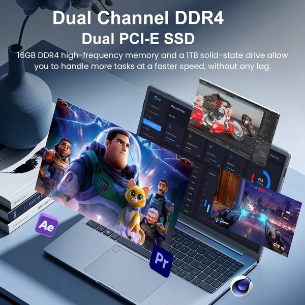 Ninkear N16 Pro laptop: 16" 2.5K 120Hz, Intel i7-12700H, 16GB RAM, 1TB SSD, WiFi 6, ujjlenyomat-olvasó, Windows 11