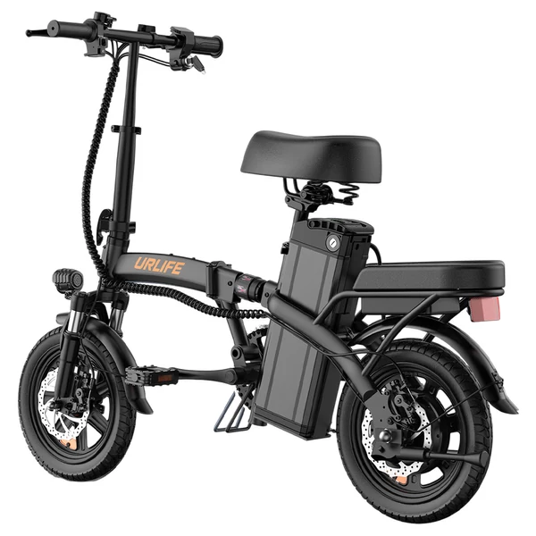 URLIFE F1L összecsukható elektromos kerékpár – 250W, 48V 7.5Ah, 14", 25km/h, 60km hatótáv, tárcsafék, kettős lengéscsillapító, LCD – Fekete