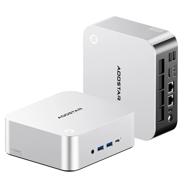 Aoostar Maco mini PC, AMD Ryzen 7 Pro 6850H, 24GB RAM, 1TB SSD, USB4, Oculink, wifi 6, 2x2,5G LAN, ujjlenyomat-olvasó
