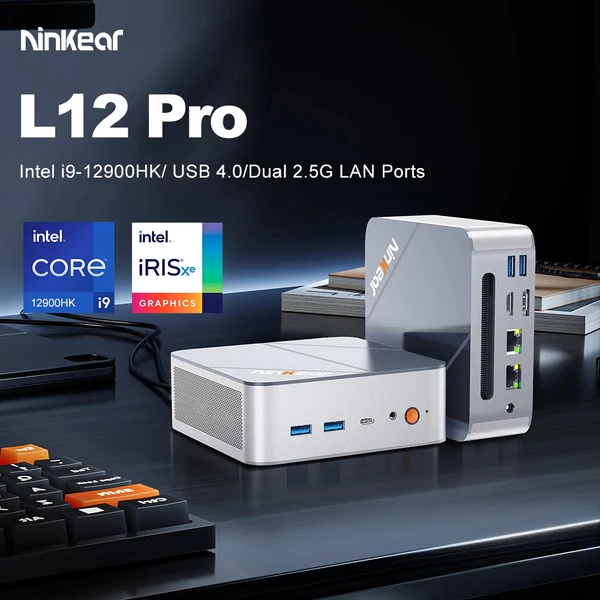 Ninkear L12 Pro Mini PC, Intel i9-12900HK, 16GB RAM, 1TB SSD, 8K DP, 4K HDMI, WiFi 6, Dual 2.5G LAN, Win 11 – Erőteljes asztali számítógép