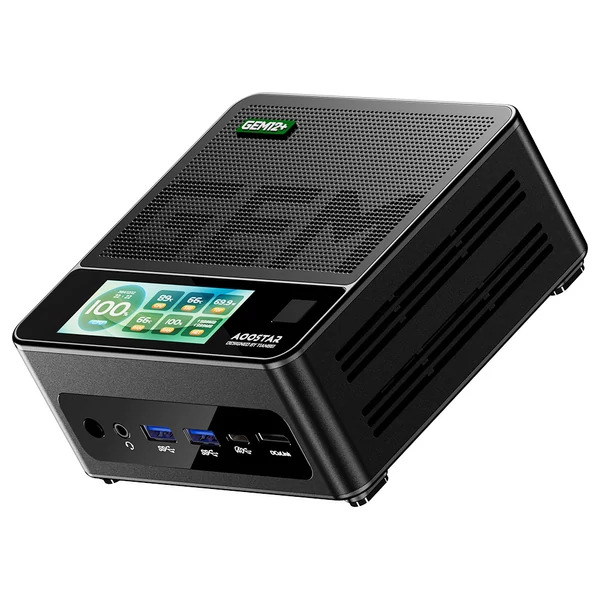 AOOSTAR GEM12 Pro Mini PC Barebone - AMD Ryzen 7 Pro 8845HS, kijelző, ujjlenyomat-olvasó, 4K négyszeres kijelző, Oculink, WiFi 6, 2.5G LAN