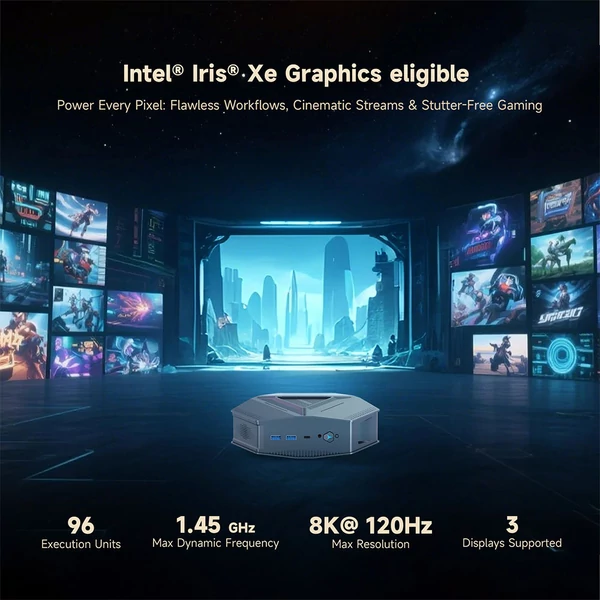 Alliwava GH9 mini PC – Intel Core i9-12900HK, 16GB RAM, 1TB SSD, 8K DP, 2x 2.5G LAN, WiFi 6, Win 11 Pro, erőteljes gamer és irodai számítógép