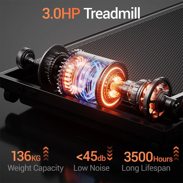 ROBORE SF20 összecsukható futópad 15% dőléssel, 12 km/h sebességgel, 136 kg teherbírással, 3.0HP csendes motorral és 97×40 cm futófelülettel