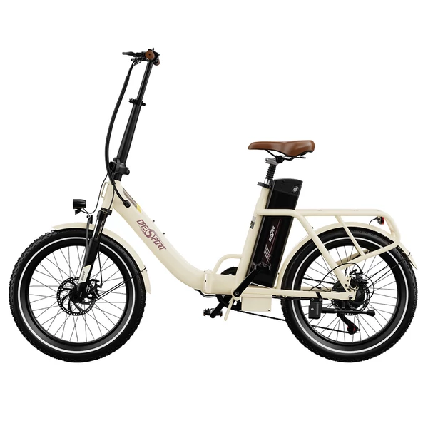 ONESPORT OT16 e-bike 20×3.0 gumikkal, 48V 17Ah akkuval, 25 km/h végsebességgel, 3 üzemmód, 7 fokozat – Fehér