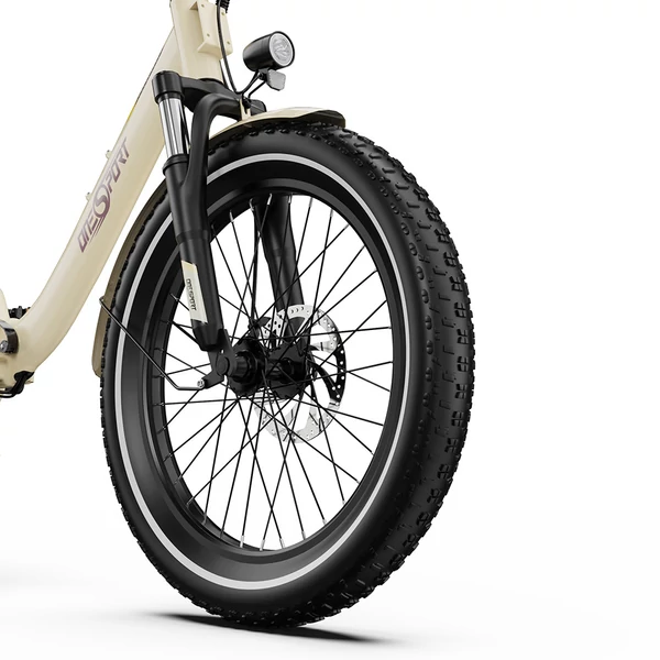 ONESPORT OT16 e-bike 20×3.0 gumikkal, 48V 17Ah akkuval, 25 km/h végsebességgel, 3 üzemmód, 7 fokozat – Fehér