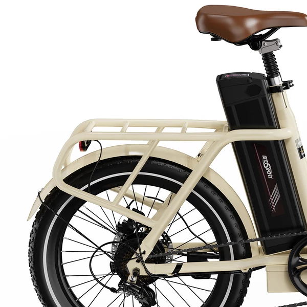 ONESPORT OT16 e-bike 20×3.0 gumikkal, 48V 17Ah akkuval, 25 km/h végsebességgel, 3 üzemmód, 7 fokozat – Fehér