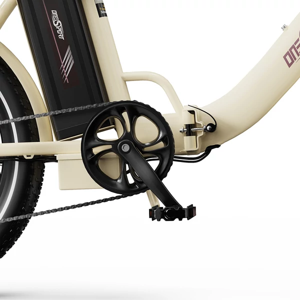 ONESPORT OT16 e-bike 20×3.0 gumikkal, 48V 17Ah akkuval, 25 km/h végsebességgel, 3 üzemmód, 7 fokozat – Fehér