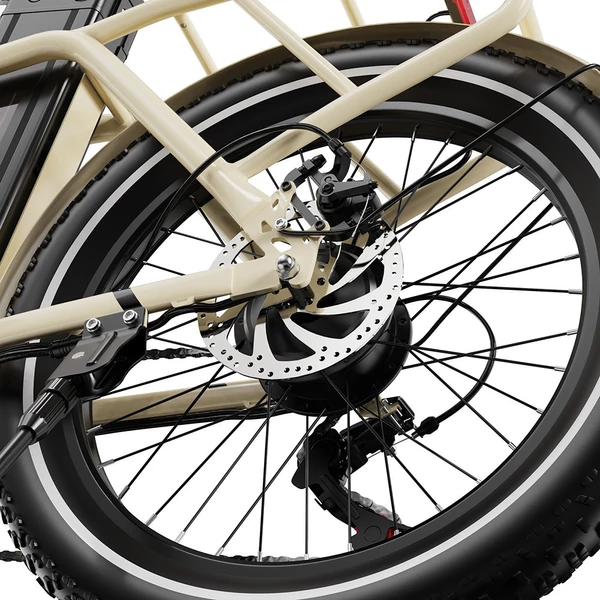 ONESPORT OT16 e-bike 20×3.0 gumikkal, 48V 17Ah akkuval, 25 km/h végsebességgel, 3 üzemmód, 7 fokozat – Fehér