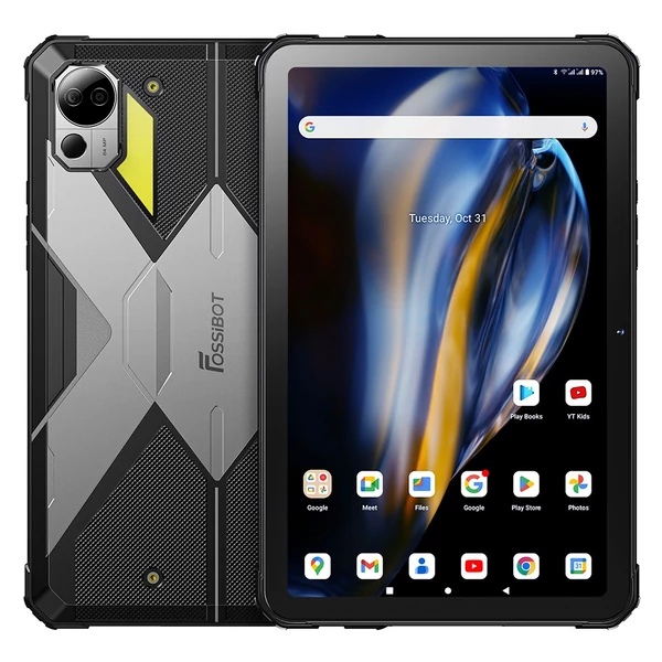 FOSSiBOT DT2 strapabíró tablet Android 13‑mal, 10.4'' IPS kijelzővel, 12GB+256GB, 4G Dual SIM, 22000mAh gyors töltéssel – Szürke