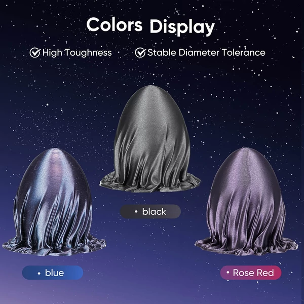 5 kg ERYONE Burnt Titanium háromszínű PLA filament – kék‑fekete‑rózsapiros / juharszirup borostyán / kék‑zöld‑rózsapiros / lila / kék‑narancs