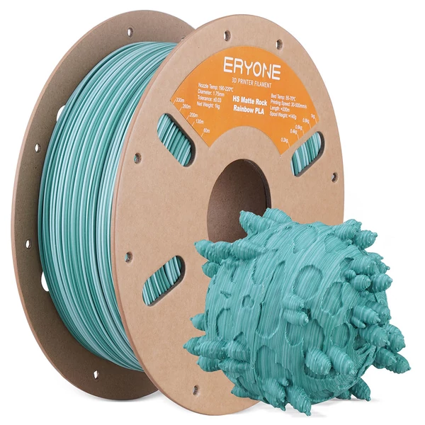 5 kg ERYONE Burnt Titanium két­színű PLA filament – zöld‑lila‑kék / fagyos menta / Royal Essence / faszénszürke / zöld‑rózsapiros‑lila‑kék