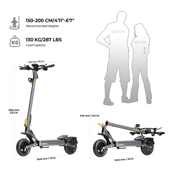 ANBERNIC Gosoul 2 elektromos roller, 800W motorral, 48V 13Ah akkumulátorral, tízhüvelykes kerekekkel, hetven kilométer hatótávval és NFC‑s feloldással